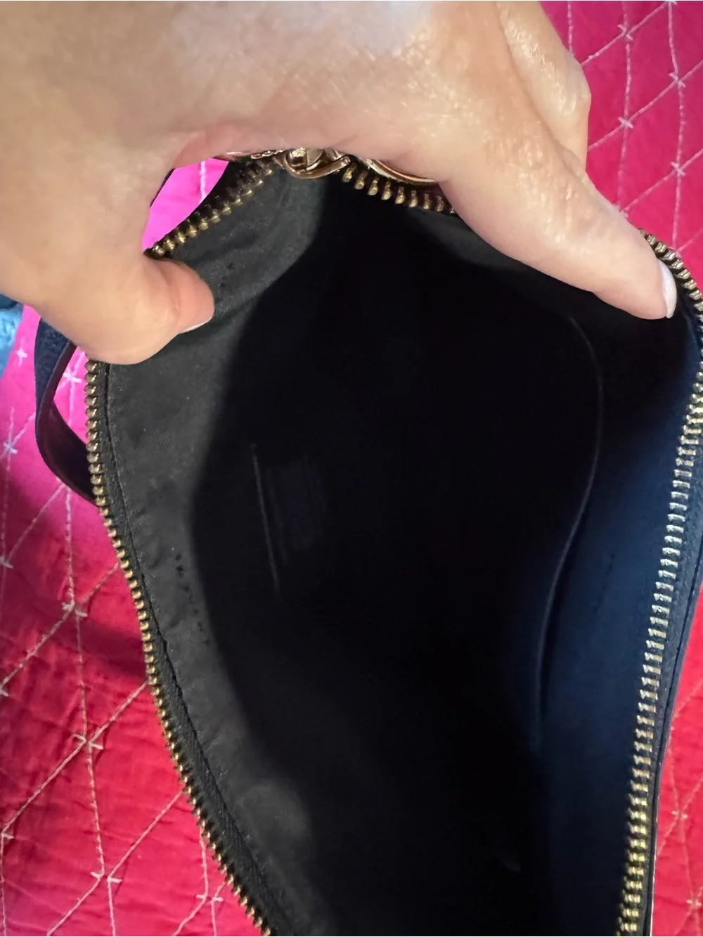 Coach Black Leather Shoulder Crossbody with Gold Hardware